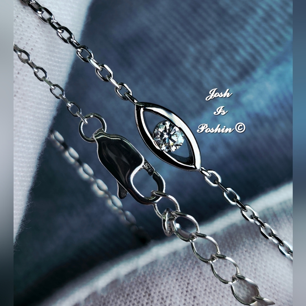 3MM Moissanite Eye Bracelet in sterling silver